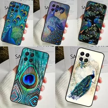 Перо павлина для Samsung Galaxy M21 M51 M12 M32 M52 M13 M23 M33 M53 M34 M54 M30s M31s M15 M55 M20 чехол Samsung M34 5G