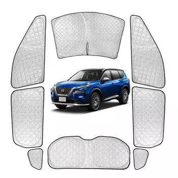 Perrace Солнцезащитный козырек для автомобиля Затемняющий козырек на окно автомобиля Автомобильный кемпинг На открытом воздухе УФ Легкий Удобный Совместимый со всеми Набор из 8 X-TRAIL T33, Солнцезащитный козырек,