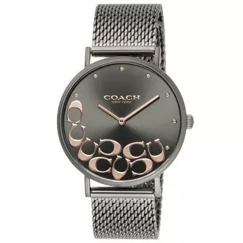 PERRY Black Dial Stainless Steel Quartz 36MM Watch 14503825 [Coach] Women s [Item]