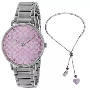 PERRY Watch Stainless Steel Mineral Glass Quartz Daily Waterproof Bracelet Gift Set 14000093 Silver [Coach] Women s [Item]