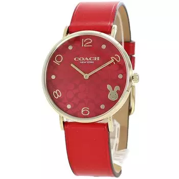 PERRY Watch Zodiac Rabbit Year of the Rabbit Красный кожаный ремень кожа 14503977 [Coach] Женский [Товар]