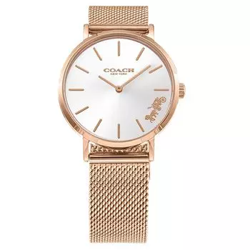 Часы PERRY White Dial Stainless Steel Quartz 32MM 14503425 Rose Gold [Coach] Женские [Товар] белый