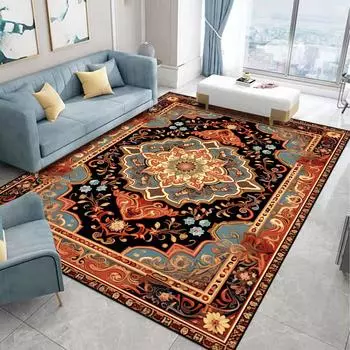 Персидские ретро-ковры для гостиной, классический домашний декор, роскошные ковры для украшения спальни, большой ковер, моющийся коврик для журнальных столиков 60x90cm door mat
