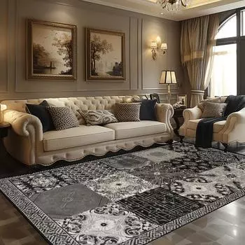 Персидские ретро-ковры для гостиной с геометрическим узором, домашний декор, роскошные ковры, нескользящий мягкий коврик для спальни, моющийся коврик для крыльца 60x90cm door mat