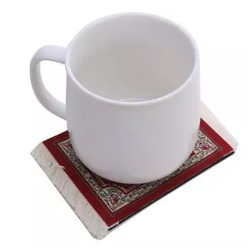 Персидский мини-тканый коврик для мыши, коврик для мыши в стиле ретро, ковер с узором, чашка, коврик для мыши для ноутбука, ПК, домашний офис, стол, декор, ремесло 13.5x9cm красный
