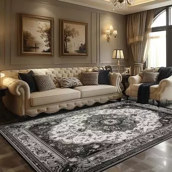 Персидский ретро-ковер для украшения гостиной, роскошный домашний декор, спальня, нескользящий коврик, удобный пушистый моющийся напольный коврик 60x90cm door mat