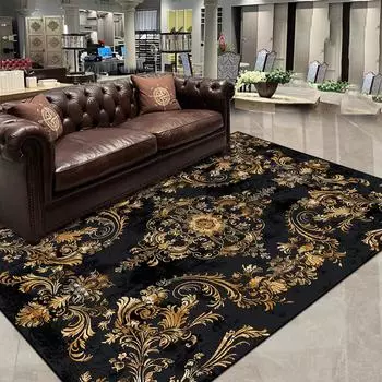 Персидский роскошный золотой ковер для гостиной, большой ковер для украшения дома, мягкий ковер для спальни, моющийся коврик для журнального столика в гостиной 60x90cm door mat