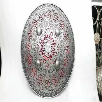 Персидский щит Великих Моголов с тонкой ручной гравировкой и пирсингом Дхал