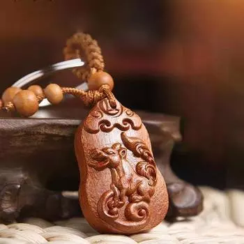 Персиковое дерево Двенадцать знаков зодиака брелок Крыса Бык Тигр Дракон Змея Счастливчики Приносят Богатство И Сокровища Автомобильный кулон