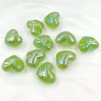 Персиковое сердце модное ожерелье браслет 5 шт. ослепительные УФ трехмерные бусины материалы ювелирные аксессуары ручная работа серьги с отверстием сзади бусины зелёный