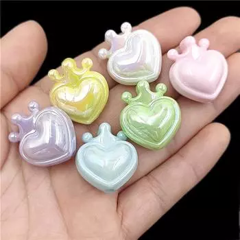 Персиковый браслет-ожерелье, мода, ручная работа, материал, сердце, свободные бусины, УФ-ослепление, сделай сам, 5 шт., ювелирные аксессуары розовый