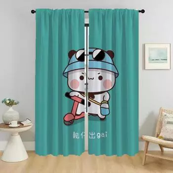 Персиковый Моти Кот Элегантные Шторы Для Комнаты 2 Части Окна Шторы Для Комнаты 2 Панели Домашний Интерьер Шторы Разделитель Гостиная Кухня W50xH70cmx2pcs