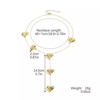 Персиковый сердечный поток Su изысканный свитер цепи аксессуары легкий роскошный высокий смысл ключичная цепочка