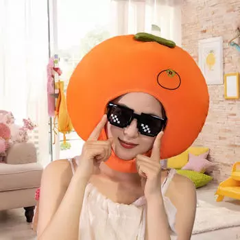 Persimmon Hat Photo Prop Costume Accessory for Holiday Festive Event Role Play