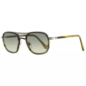 Persol Квадратные солнцезащитные очки унисекс PO2484S 1146 71 Серые в полоску, черные, 50 мм 1146 71