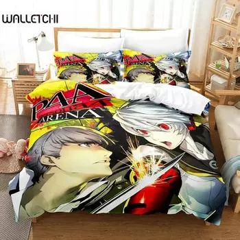 Persona 4 Bedding Set Single Twin Full Queen King Size Bed Set Adult Kid Bedroom Duvet cover Sets 3D Print Anime Bed Sheet Set 70x133cm 2pcs