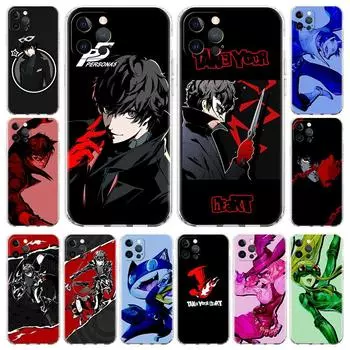 Persona 5 P5 Joker Роскошный чехол для телефона iPhone 14 13 Pro 11 12 Max X XR XS 7 8 Plus SE Прозрачный мягкий силиконовый чехол Fundas iPhone 14Pro Max