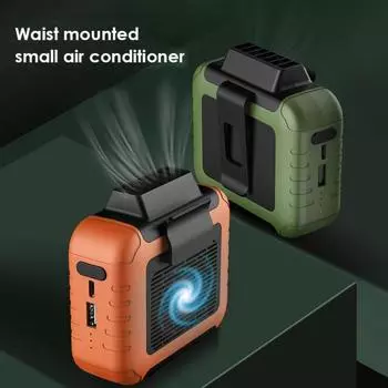 Personal Hanging Waist Fan Super Personal Fan Portable Waist Fan for Outdoor Work Travelling Indoor Office Hanging Waist Fan зелёный