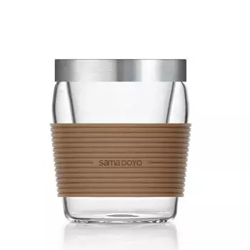 Персональная чашка из термостойкого стекла Samadoyo, чашка для заваривания чая с фильтром, офисный чайный сервиз, портативный дорожный чайный сервиз 370 мл 400ML коричневый