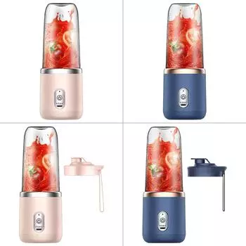 Персональная мини-соковыжималка с зарядкой через USB, миксер для смузи, фруктовая миксерная машина синий