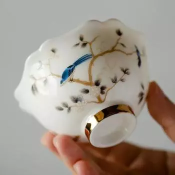 Персональная высококачественная чайная чашка, домашний керамический набор для кунг-фу, Dehua Mutton Fat Jade White фарфоровая посуда для приготовления чая, кухня, столовая, бар 130ml