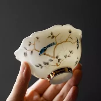 Персональная высококачественная чайная чашка, домашний керамический набор для кунг-фу, Dehua Mutton Fat Jade White фарфоровая посуда для приготовления чая, кухня, столовая, бар 130ml