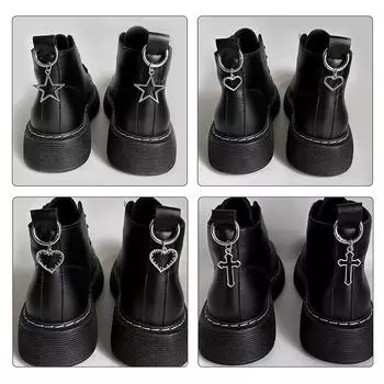 Персональные металлические полые пятиугольные звезды, ботинки Мартина с пряжкой, милая крутая звезда, крест, любовь, кулон, ботинки Мартина, аксессуары для обуви