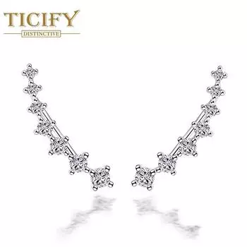 Персональные модные серьги с четырьмя когтями и семью звездами из вермикулита, студенческие аксессуары, французский зажим для ушей белый