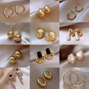 Персональные серьги Cold Wind Simple Metal, ретро, высокая мода, темперамент, круглые серьги