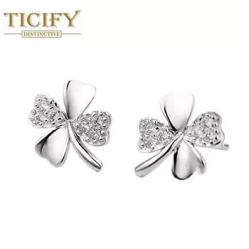 Персональные серьги Lucky Leaf Coventing белый