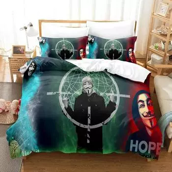 Персональные технологии Анонимный комплект постельного белья для мальчиков и девочек Твин Queen Size Пододеяльник Наволочка Кровать Дети Взрослые Домашний текстиль Текстиль 70x133cm 2pcs