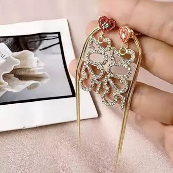 Персональные трендовые цифровые серьги с бахромой, женские длинные круглые тонкие серьги, новые китайские серьги-гвоздики высокой моды