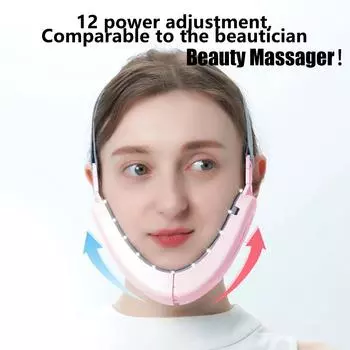 Персональный инструмент для ухода за кожей лица - V-образное устройство для похудения лица, небольшое и портативное, можно использовать дома и в дороге розовый