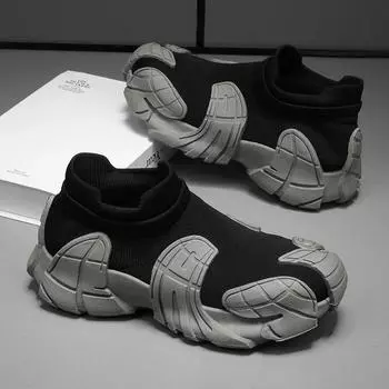 Персональный тренд Дышащие кроссовки Мужская обувь Повседневная обувь Новые мужские и женские с теми же летающими плетеными носками Обувь 39 чёрный