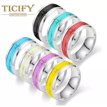 Персональный тренд, кольцо из титановой стали в форме любви, светящееся кольцо для пары 6