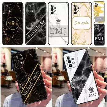 Personalised Name Custom Marble Initial Funda For Samsung Galaxy A13 A23 A33 A53 A73 A12 A22 A32 A52 A50 A51 A71 A04S A52S Case Samsung A32 5G