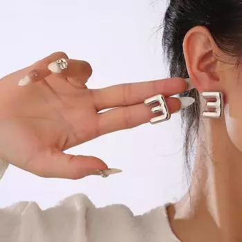 Personality 26 letter earrings stud earrings accessories light luxury high-end New Year s niche high-end accessories