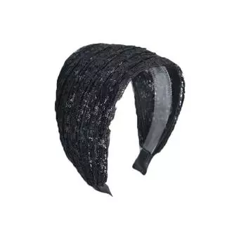 Personality Flower Lace Mesh Hair Band Wide Side Hair Hoop Headbands for Women Lace Headwear Wide Headband Girls