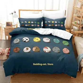 Personality Fruits Basket Bedding Set Single Twin Full Queen King Size Bed Set Adult Kid Bedroom Duvetcover Sets Anime Bed AU Single(140x210cm)