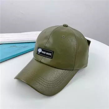 Personality Sunglasses Hat PU Leather Baseball Cap Cool Pilot Glasses Hat Men чёрный