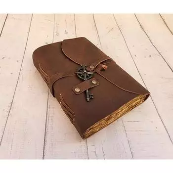 Персонализация журнала из натуральной кожи с индивидуальной гравировкой в подарок для женщин/мужчин ручной работы 7 x 5 in коричневый