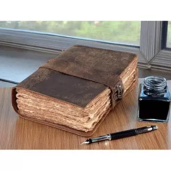 Personalize Vintage Look leather Journal - Blank Notebook For Writing, Personal Grimoire Journal, Travel Writing Notebook, Notebook 10 x 7 in