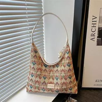 Personalized and Fashionable Commuting Large Capacity Shoulder Bag New Casual College Student Class Bag Tote Bag