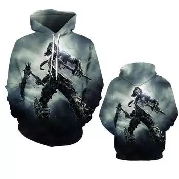 Персонализированная креативная свободная толстовка с капюшоном с 3D-цифровой печатью, мужская и женская мода, совместный хип-хоп джемпер, мужская повседневная толстовка с длинными рукавами S