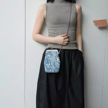 Personalized Denim Bag Handbag Mobile Phone Bag Casual Commuting Crossbody Bag One Size