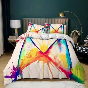 Personalized Dirty Rainbow Bed Three-piece Digital Printing Kit 135 * 200 (two-piece set) 90g