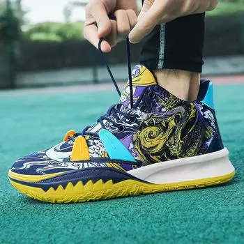 Personalized foreign trade color matching basketball shoes men s mandarin ducks actual combat cement floor non-slip youth and men s running shoes 36