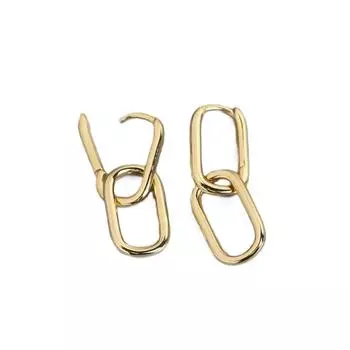 Personalized Geometric Oval Earrings Cool Design Metal Style Ear Clips Simple And Versatile Earrings