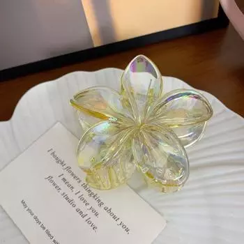 Personalized Hairpin Flower Hair Clip Grab Clip Blingbling Transparent Hair Clip Plastic Hair Accessories Large Hair Claw Female