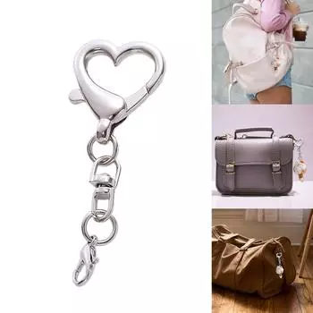Personalized Heart shaped Keychain Stylish Heart Keychain Pendant Connector for Custom Jewelry Keyring DIY Projects